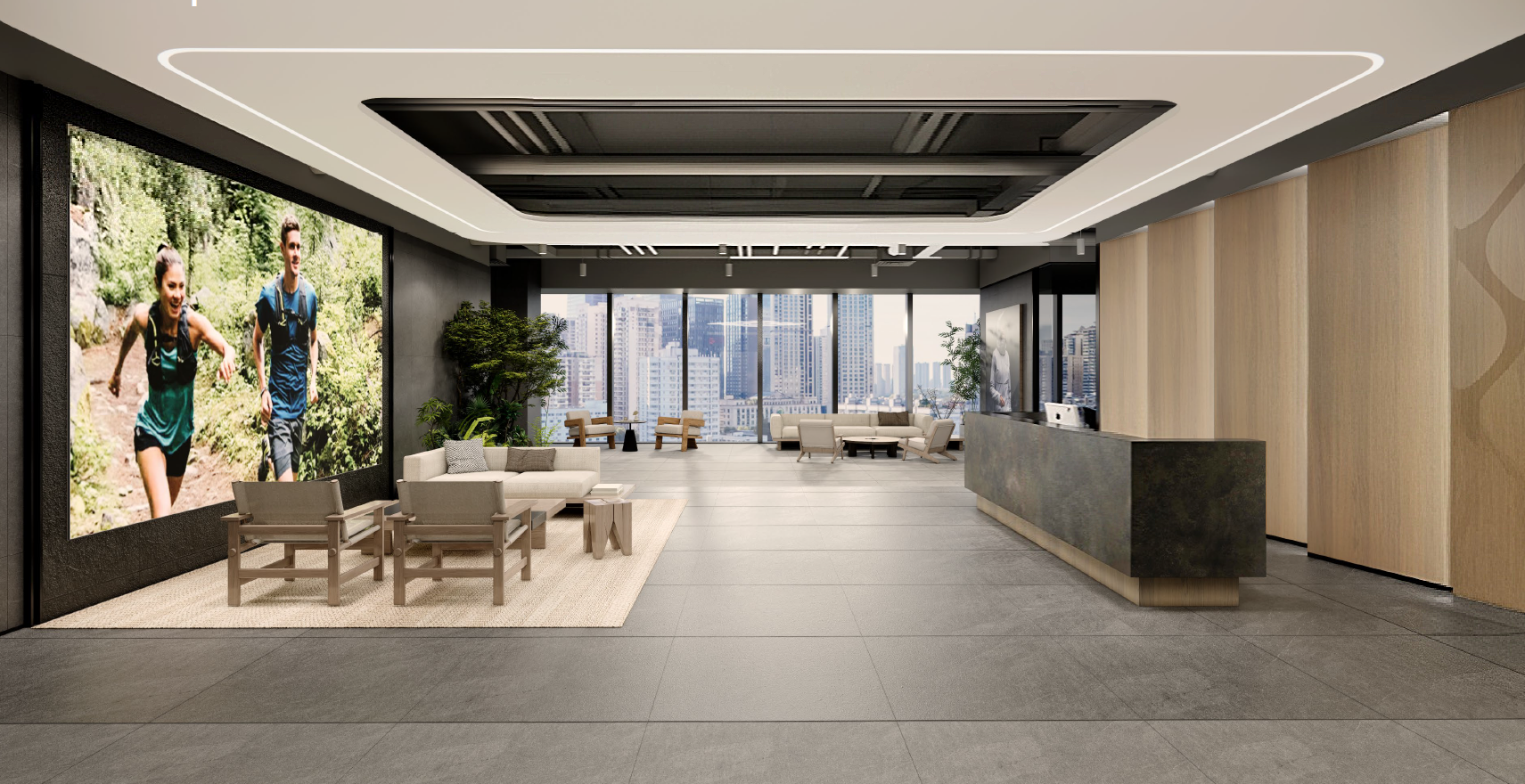 上海办公室前台装修实景图