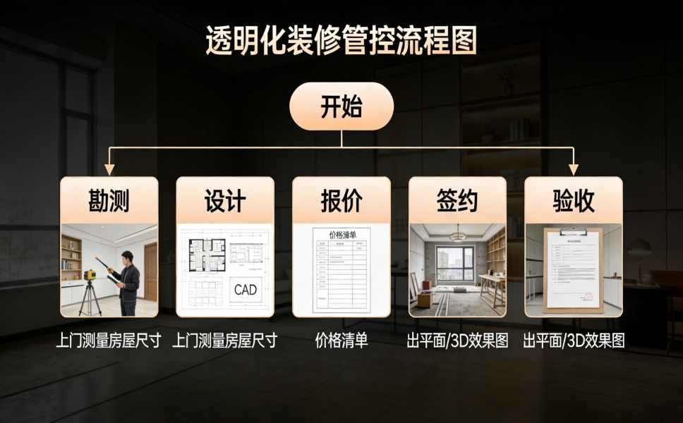 办公室装修透明化全流程管控步骤图