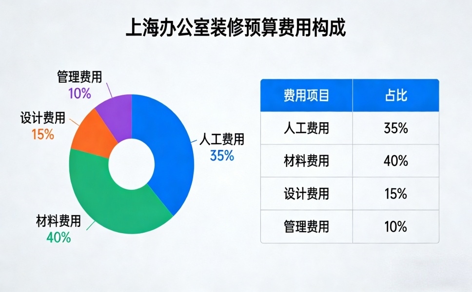 上海写字楼装修预算费用构成比例图
